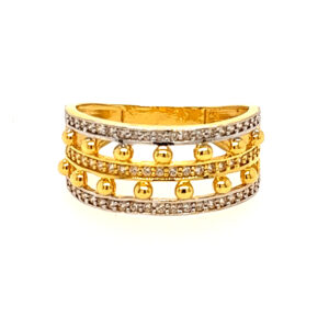 22k Yellow Gold Shining Bloom CZ Ring