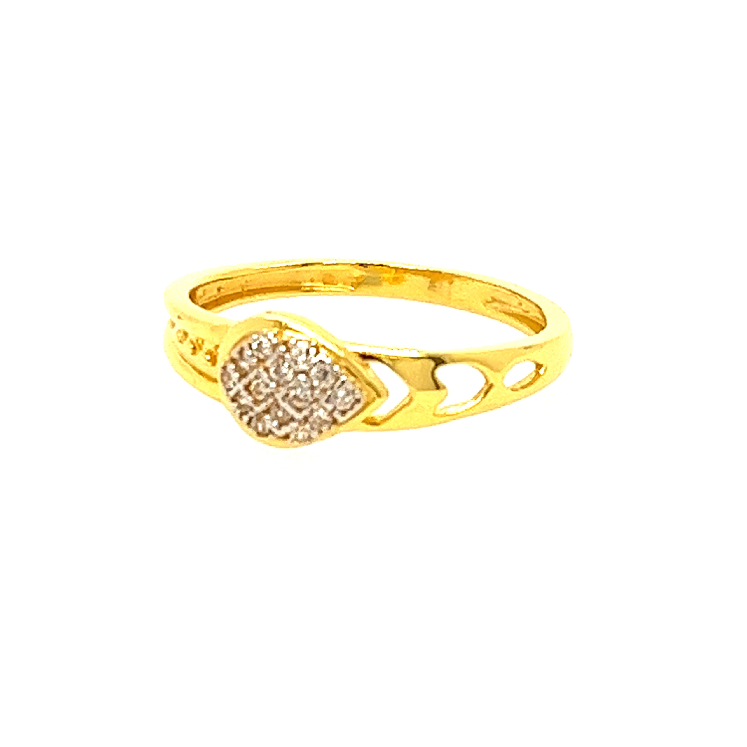 22k Yellow Gold Graceful CZ Ring