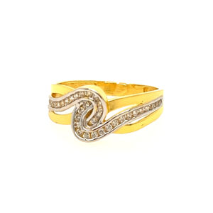 22k Yellow Gold Classic Casual CZ Ring