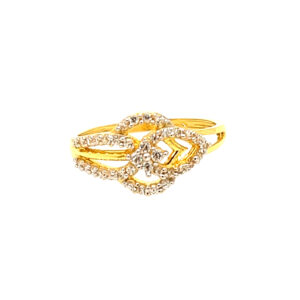 22k Yellow Gold Blossom CZ Ring