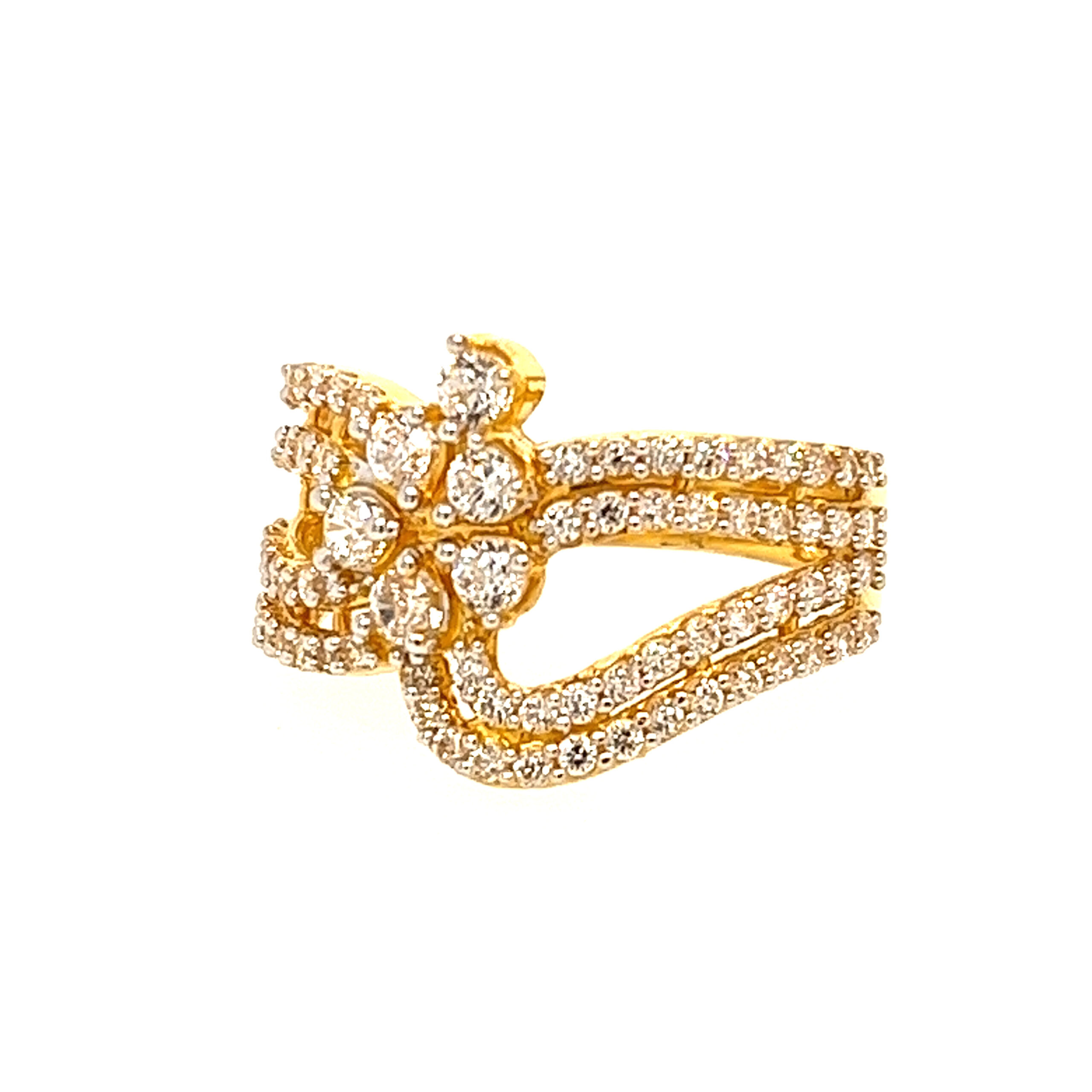 22k Yellow Gold Sunshine CZ Ring