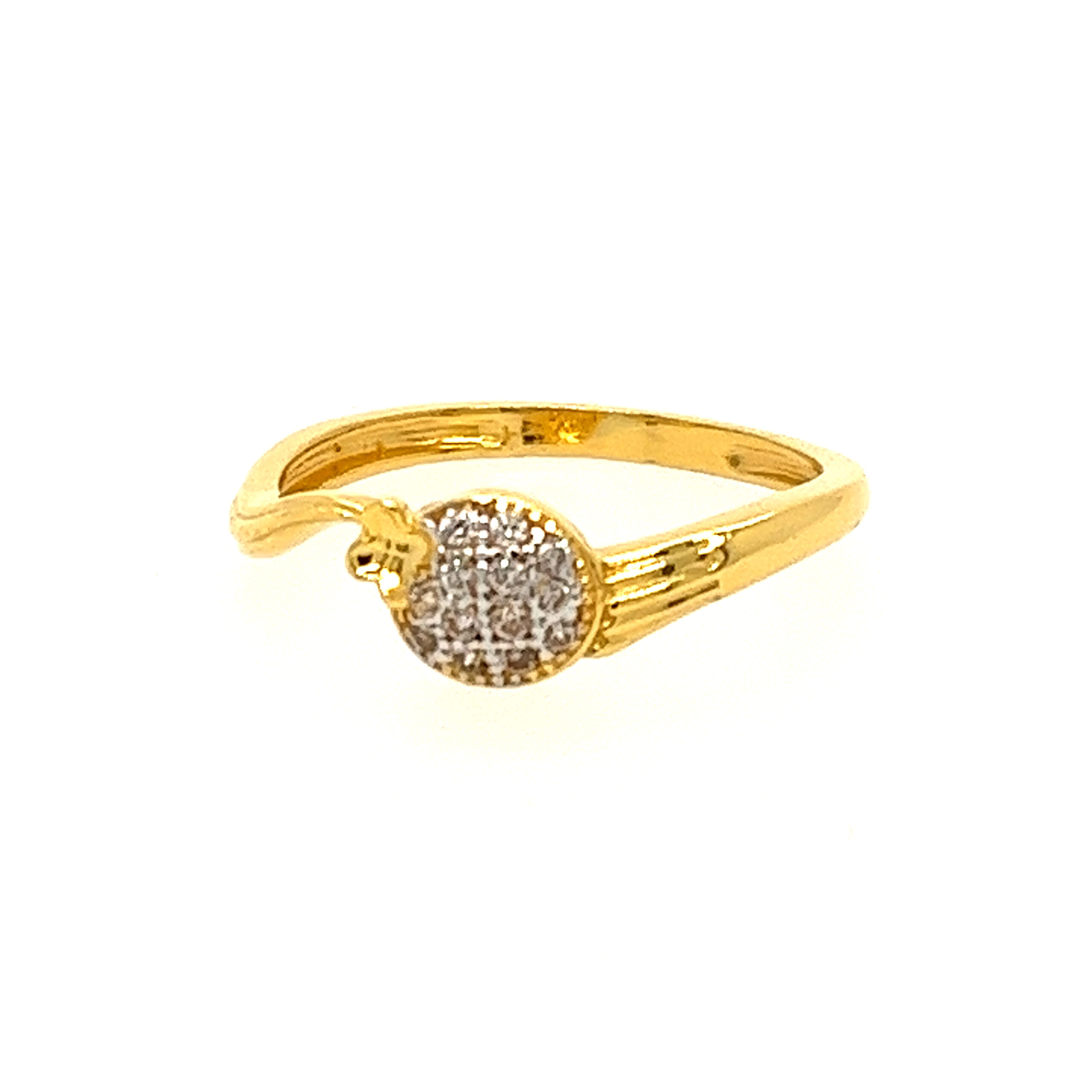 22k Yellow Gold Simple CZ Ring