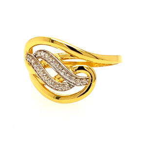 22k Yellow Gold Razzle Dazzle CZ Ring
