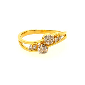 22k Yellow Gold Simple CZ Ring