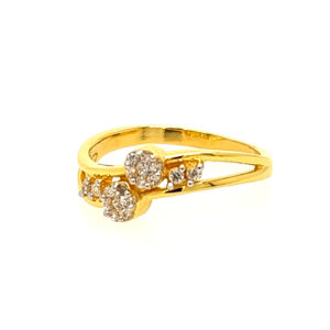 22k Yellow Gold Simple CZ Ring