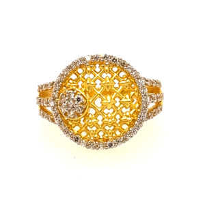 22k Yellow Gold Round CZ Ring
