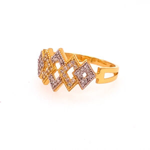 22k Yellow Gold Classy CZ Ring