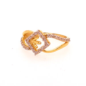 22k Yellow Gold Unique CZ Ring
