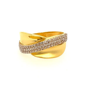 22k Yellow Gold Stylish CZ Ring