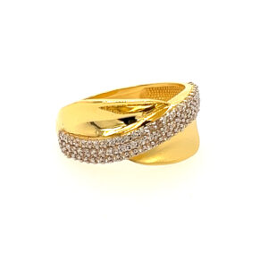 22k Yellow Gold Stylish CZ Ring
