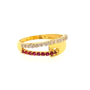 22k Yellow Gold Elegant CZ Ring