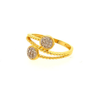 22k Yellow Gold Fancy CZ Ring