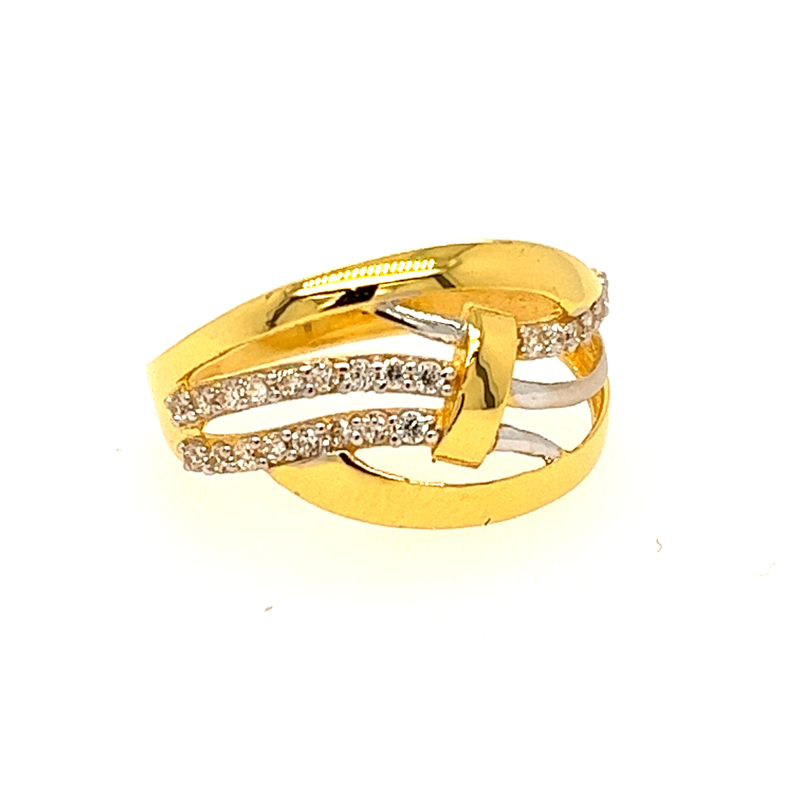 22k Yellow Gold Beautiful CZ Ring - Image 2