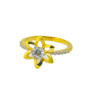 22k Yellow Gold Attractive Floral CZ Ring