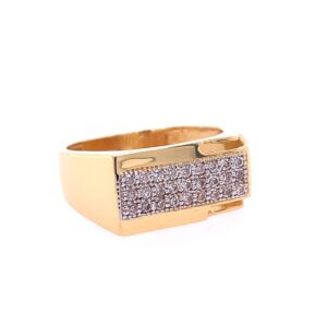 22k Yellow Gold Micro Setting Stone CZ Ring