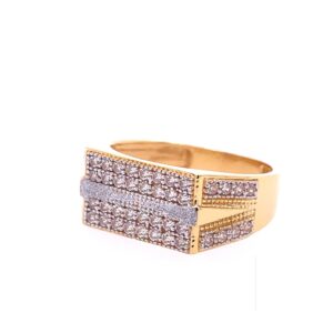 22k Yellow Gold Micro Setting Stone CZ Ring