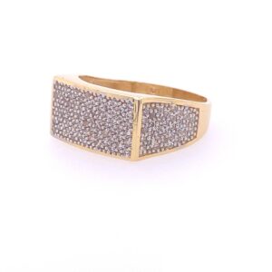 22k yellow gold micro setting stone cz ring
