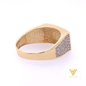 22k yellow gold micro setting stone cz ring