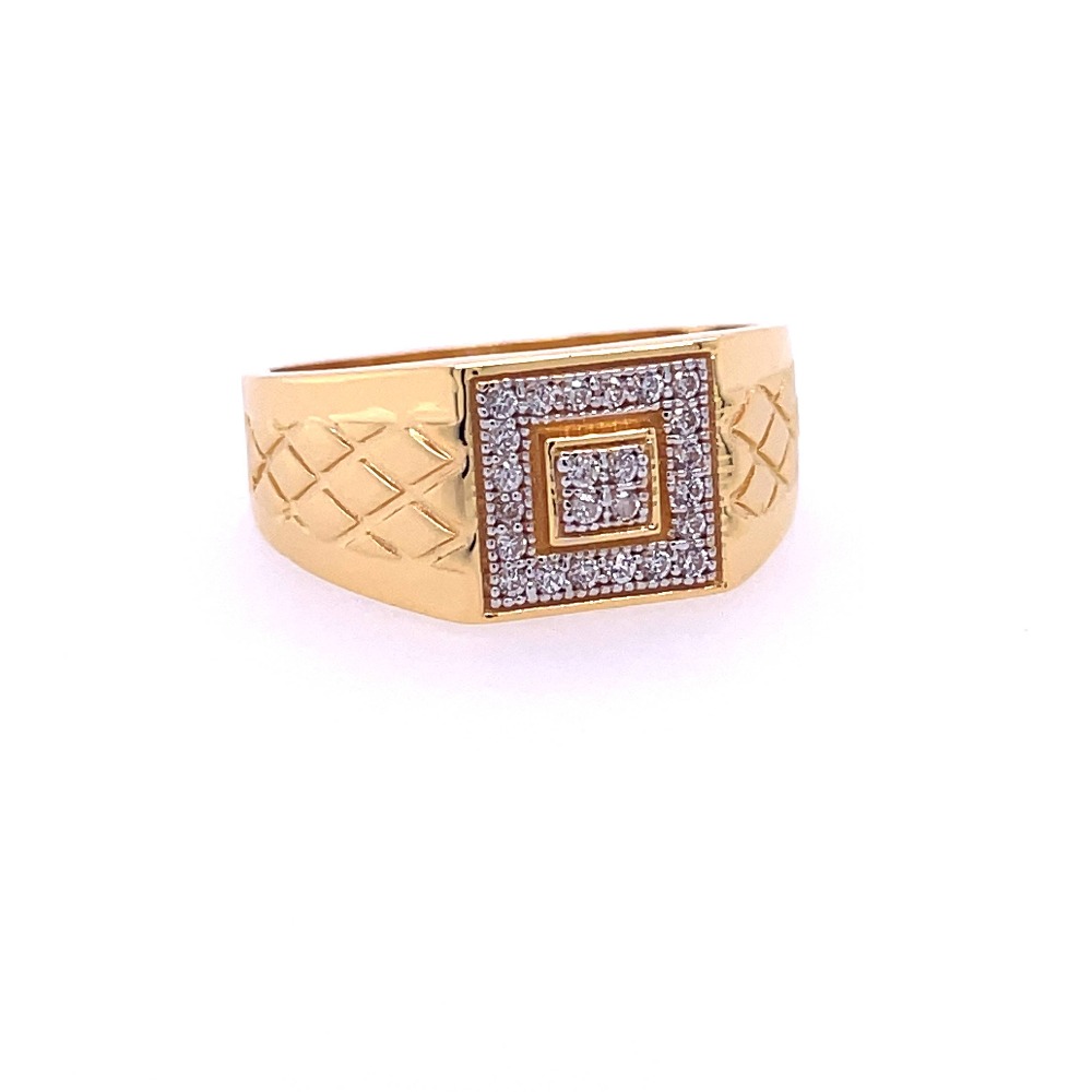 22k yellow gold micro setting stone cz ring - Image 3