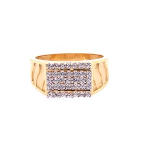 22k yellow gold micro setting stone cz ring