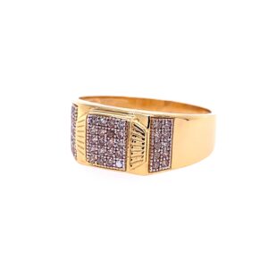 22k yellow gold micro setting stone cz ring