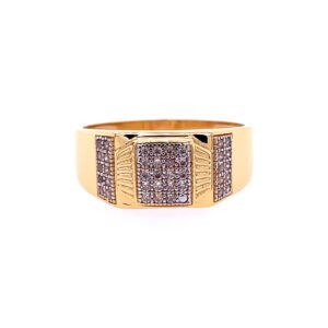 22k yellow gold micro setting stone cz ring