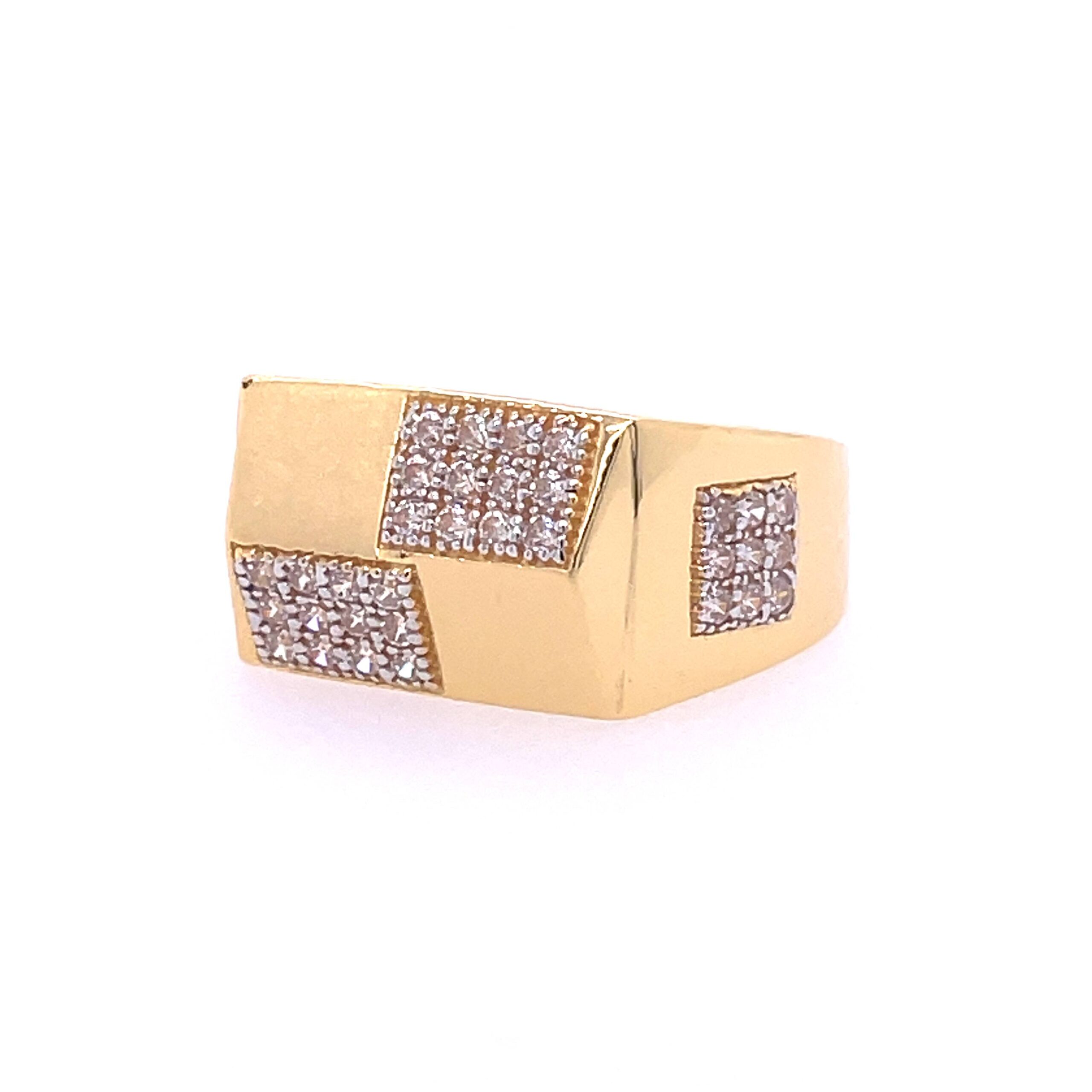 22k yellow gold micro setting stone cz ring - Image 4