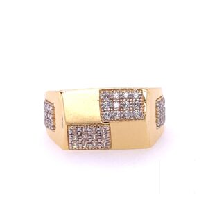 22k yellow gold micro setting stone cz ring