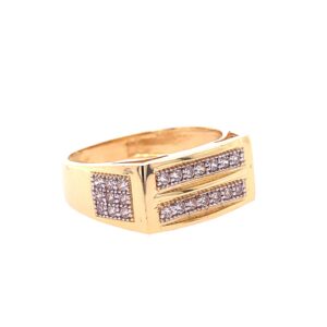 22k yellow gold micro setting stone cz ring