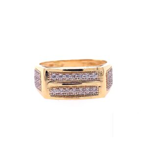 22k yellow gold micro setting stone cz ring