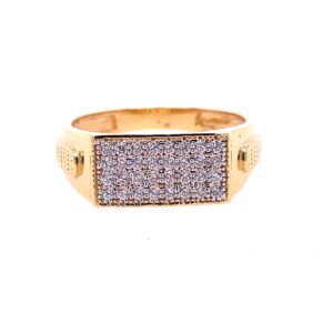 22k yellow gold micro setting stone cz ring