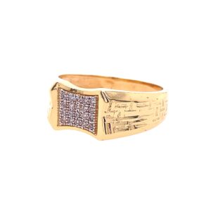 22k yellow gold micro setting stone cz ring