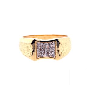 22k yellow gold micro setting stone cz ring