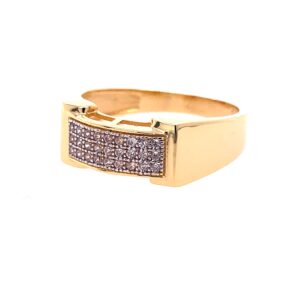22k yellow gold micro setting stone cz ring
