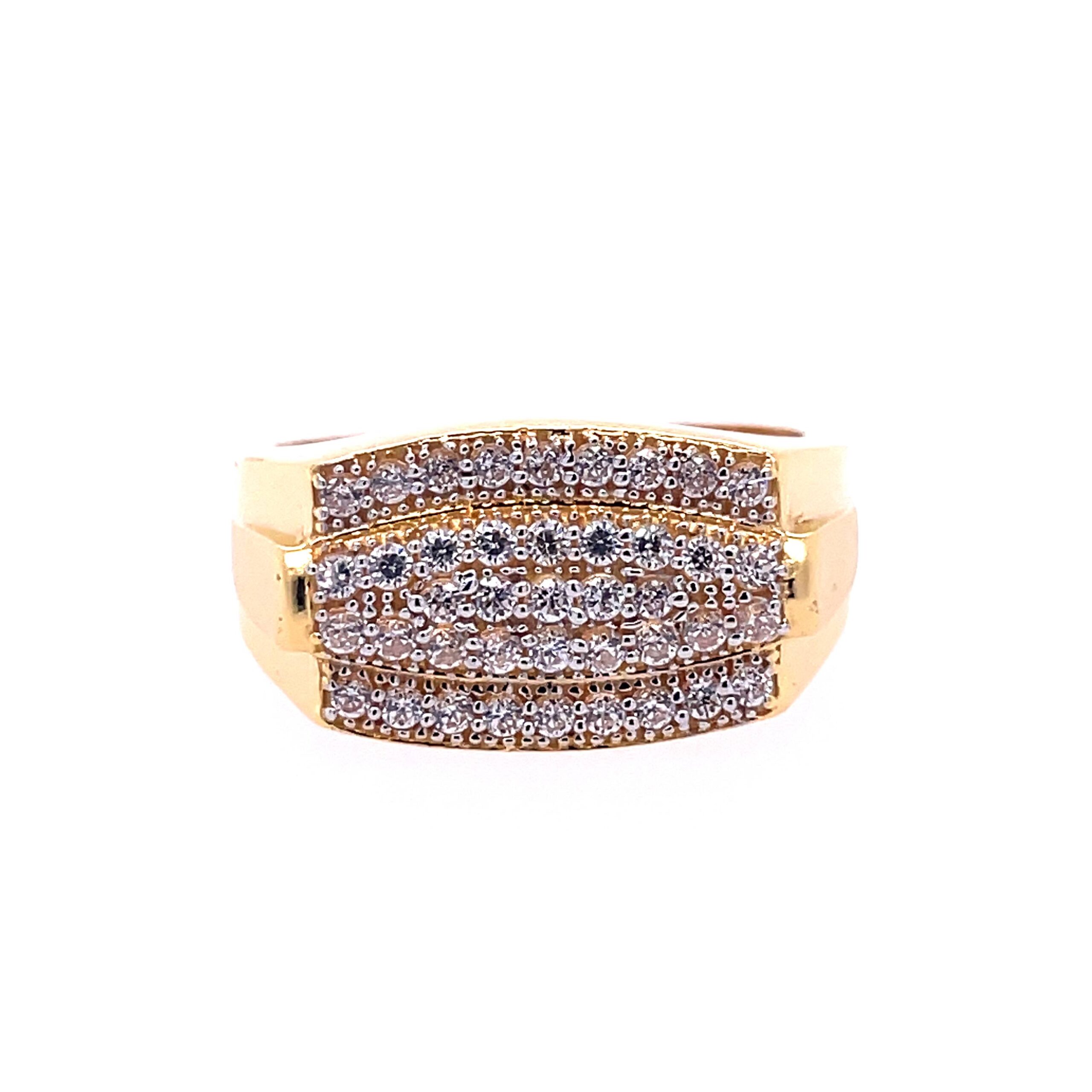 22k yellow gold micro setting stone cz ring - Image 3