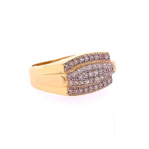 22k yellow gold micro setting stone cz ring