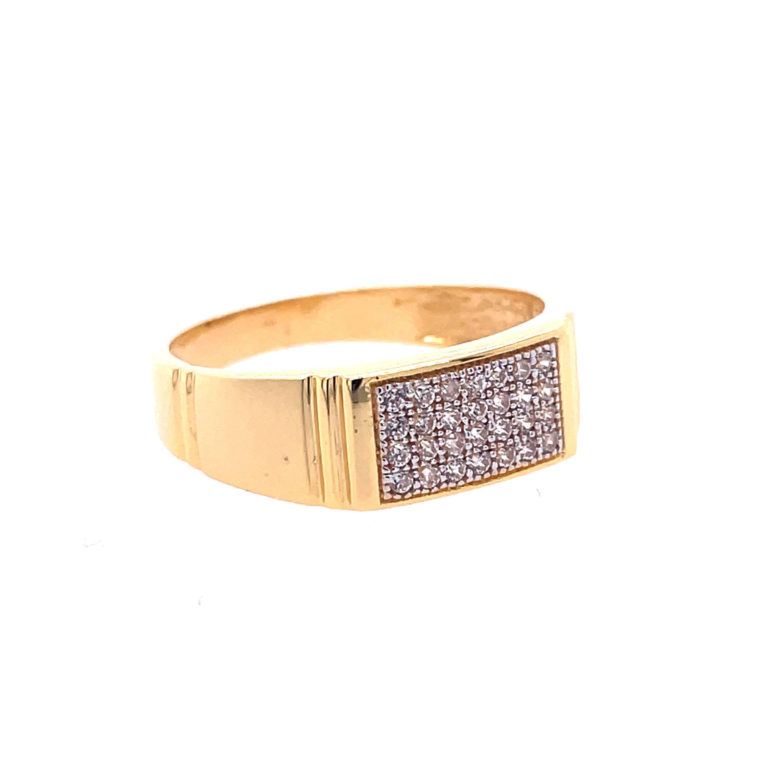 22k yellow gold micro setting stone cz ring - Image 3