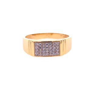 22k yellow gold micro setting stone cz ring