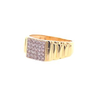 22k Yellow Gold Micro Setting Stone CZ Ring