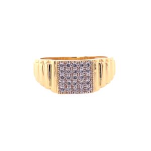 22k Yellow Gold Micro Setting Stone CZ Ring