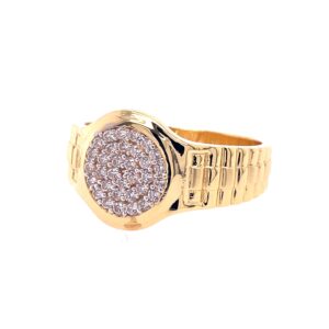 22k Yellow Gold Elite Cluster Micro Stone CZ Ring
