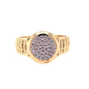 22k Yellow Gold Elite Cluster Micro Stone CZ Ring