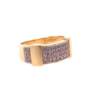 22k Yellow Gold Splendid Cluster Micro Stone  CZ Ring