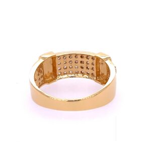 22k Yellow Gold Splendid Cluster Micro Stone  CZ Ring
