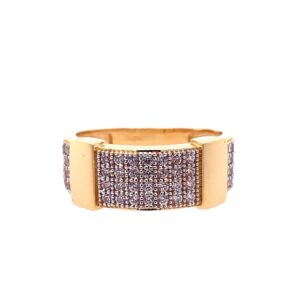 22k Yellow Gold Splendid Cluster Micro Stone  CZ Ring