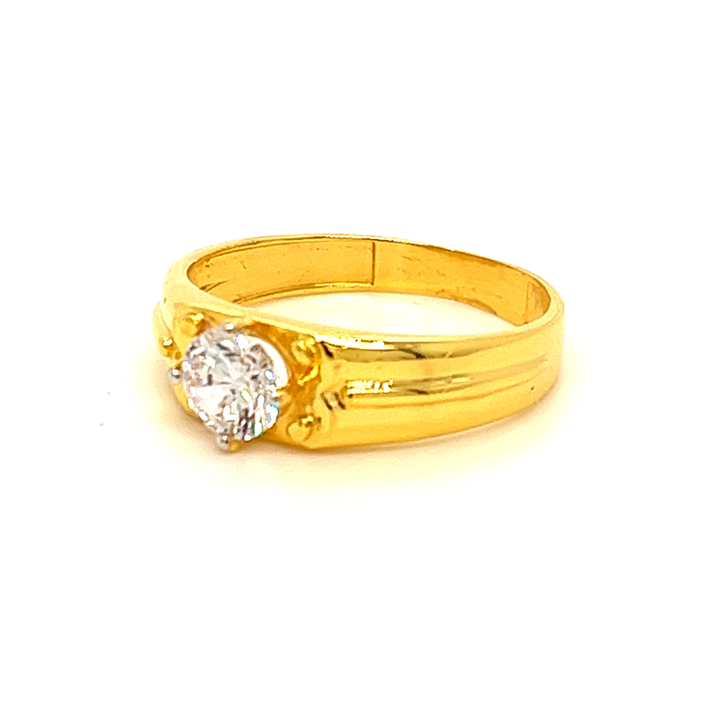 22k yellow gold elite single stone cz ring - Image 2