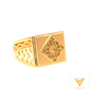 22k yellow gold fancy plain ring