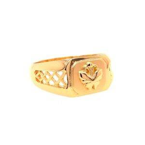 22k yellow gold ridge plain ring