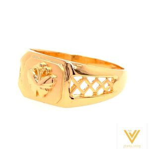22k yellow gold ridge plain ring