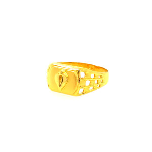22k yellow gold mystic plain ring